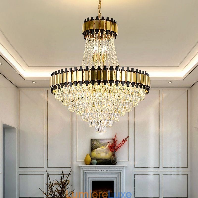 Plafonnier suspendu en cristal moderne