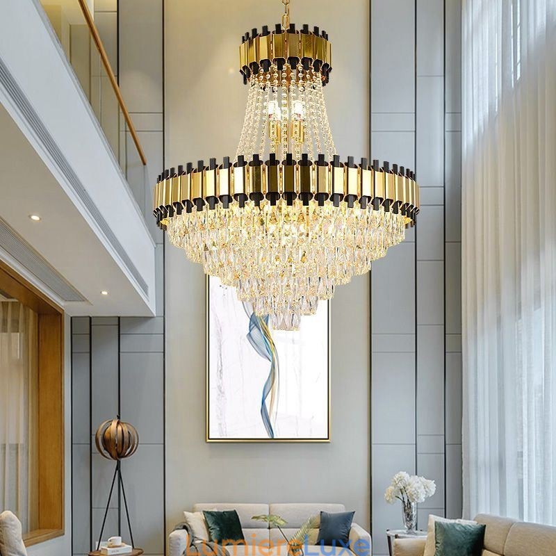 Plafonnier suspendu en cristal moderne