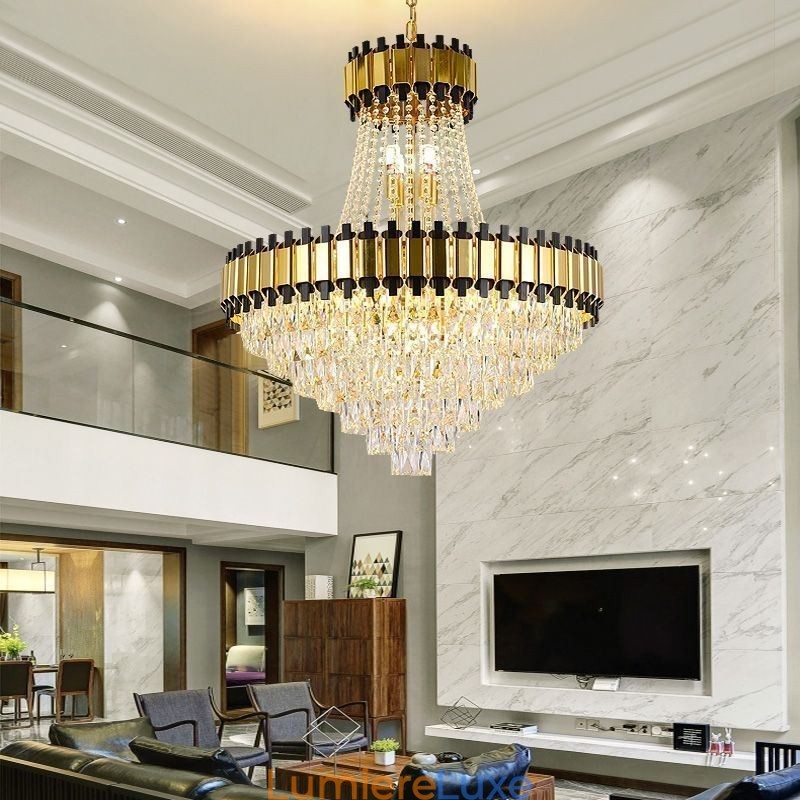 Plafonnier suspendu en cristal moderne