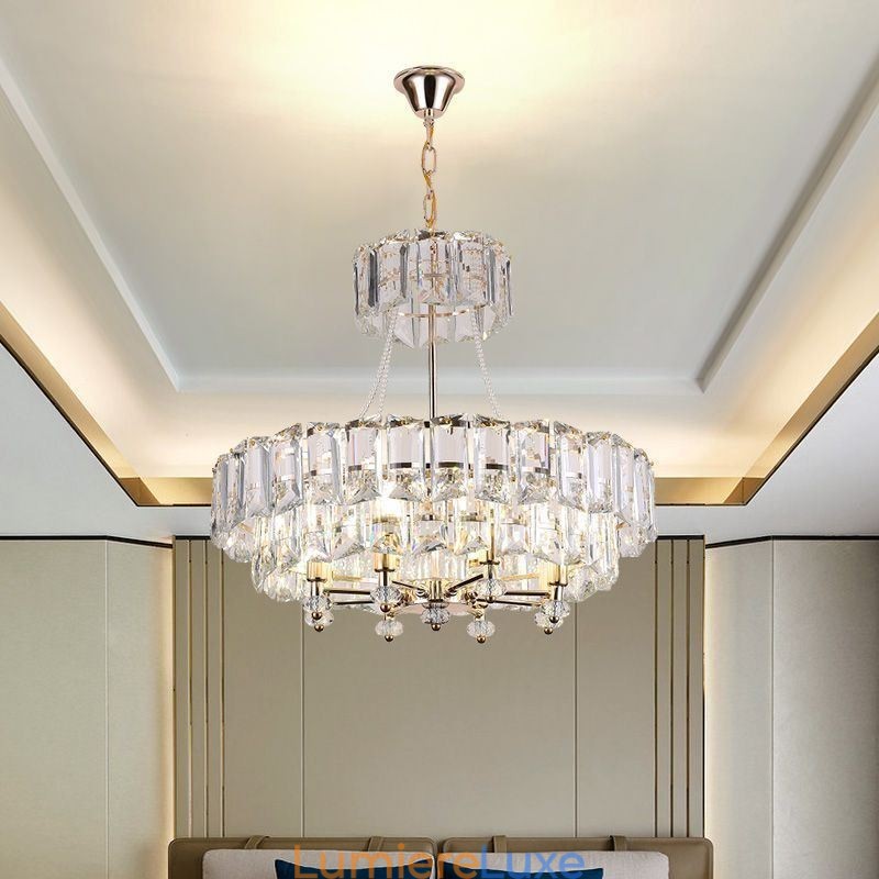 Suspension en cristal blanc, plafonniers modernes, luminaires suspendus
