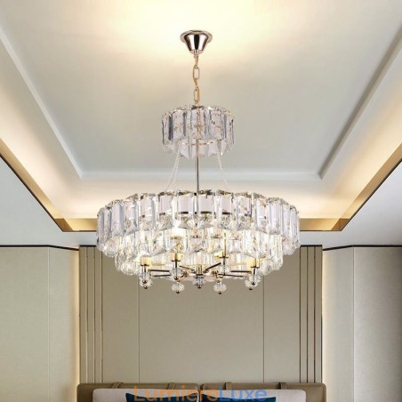 Suspension en cristal blanc, plafonniers modernes, luminaires suspendus Suspension en cristal blanc, plafonniers modernes, luminaires suspendus