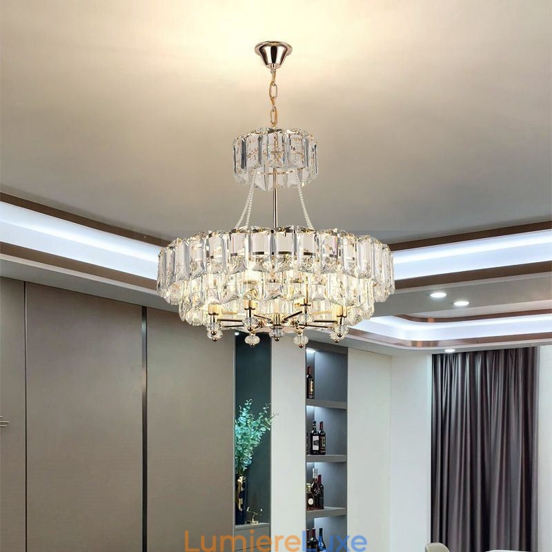 Suspension en cristal blanc, plafonniers modernes, luminaires suspendus