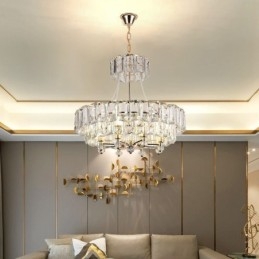 Suspension en cristal blanc, plafonniers modernes, luminaires suspendus
