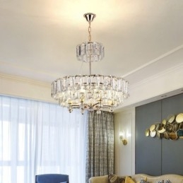 Suspension en cristal blanc, plafonniers modernes, luminaires suspendus
