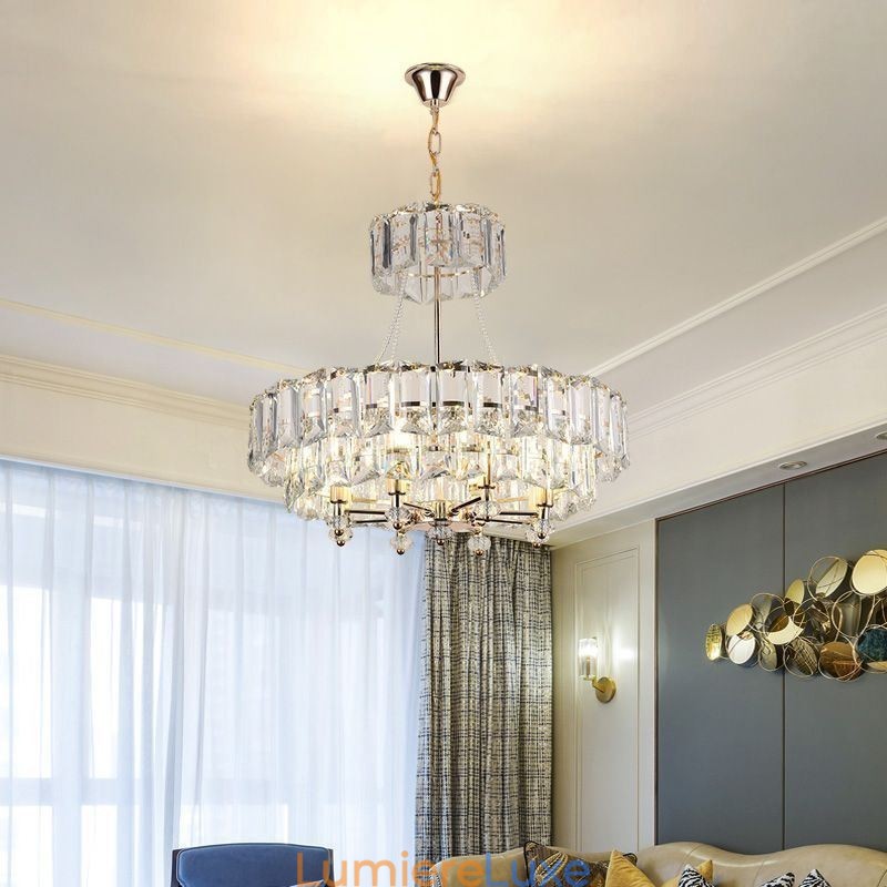 Suspension en cristal blanc, plafonniers modernes, luminaires suspendus