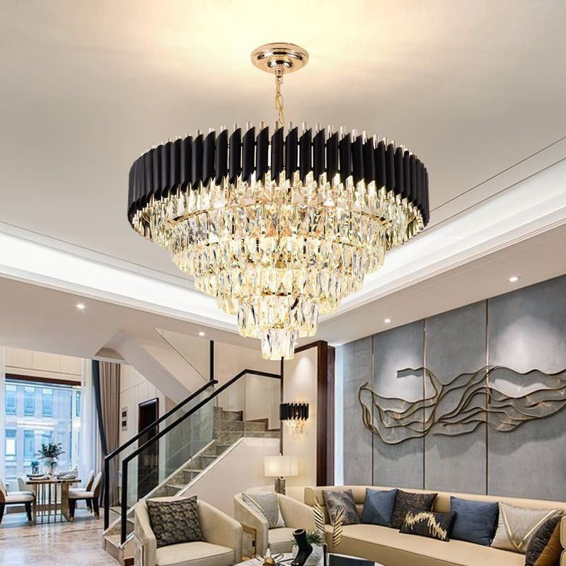 Plafonnier suspendu en cristal de luxe 6, 9 ou 12 lumières