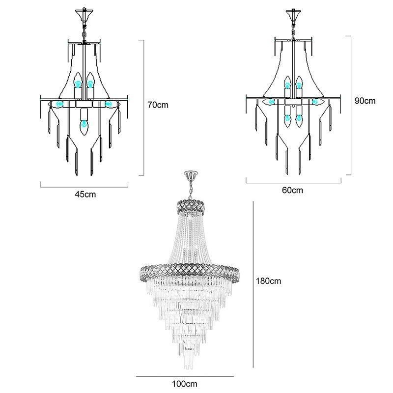 Luminaire suspendu luxueux en cristal