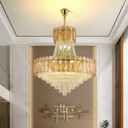 Suspension européenne en cristal, plafonnier contemporain