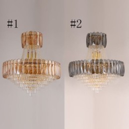 Suspension européenne en cristal, plafonnier contemporain