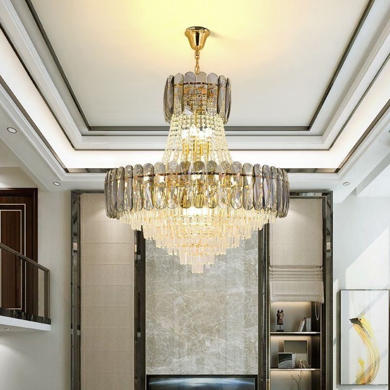 Suspension européenne en cristal, plafonnier contemporain