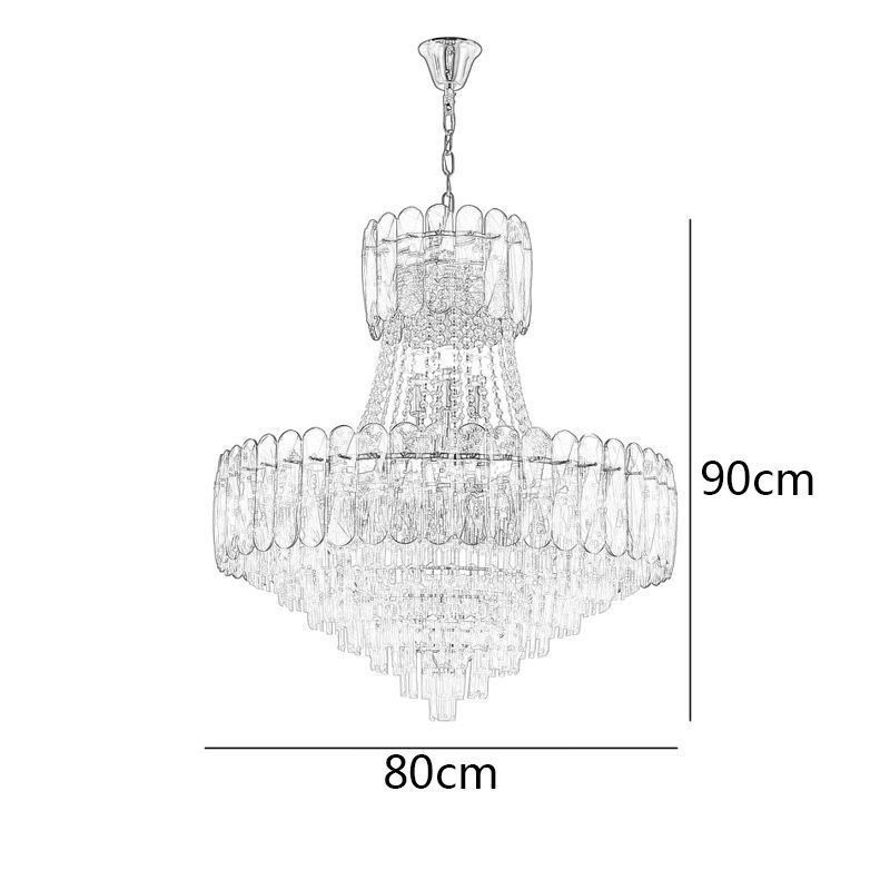 Suspension européenne en cristal, plafonnier contemporain