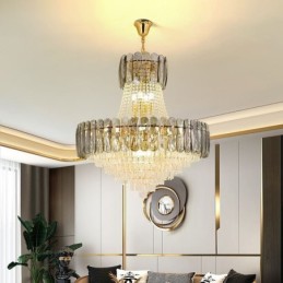 Suspension européenne en cristal, plafonnier contemporain