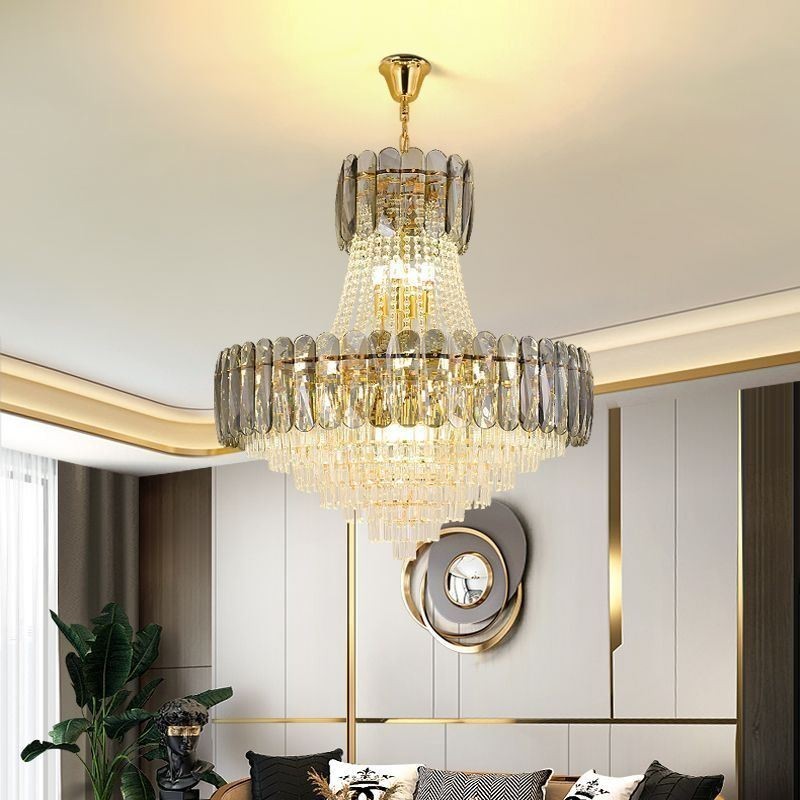 Suspension européenne en cristal, plafonnier contemporain