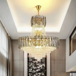 Suspension européenne en cristal, plafonnier contemporain