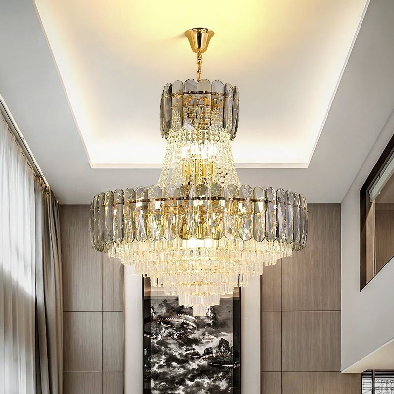 Suspension européenne en cristal, plafonnier contemporain
