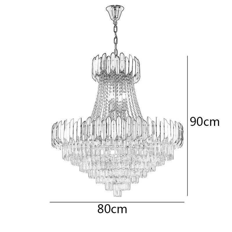 Plafonnier suspendu classique en cristal K9