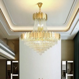 Plafonnier suspendu classique en cristal K9