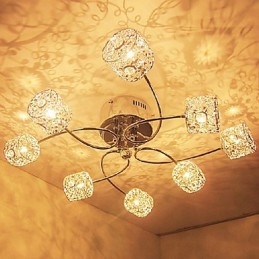 Plafonnier moderne contemporain en cristal électroplaqué