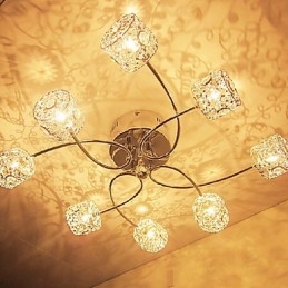 Plafonnier moderne contemporain en cristal électroplaqué