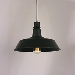 Suspension noire moderne avec abat-jour circulaire