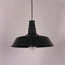 Suspension noire moderne avec abat-jour circulaire