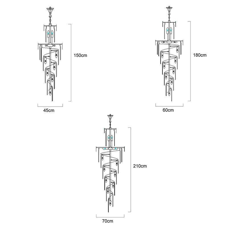 Suspension de luxe Grande lampe suspendue 12 16 18 lumières
