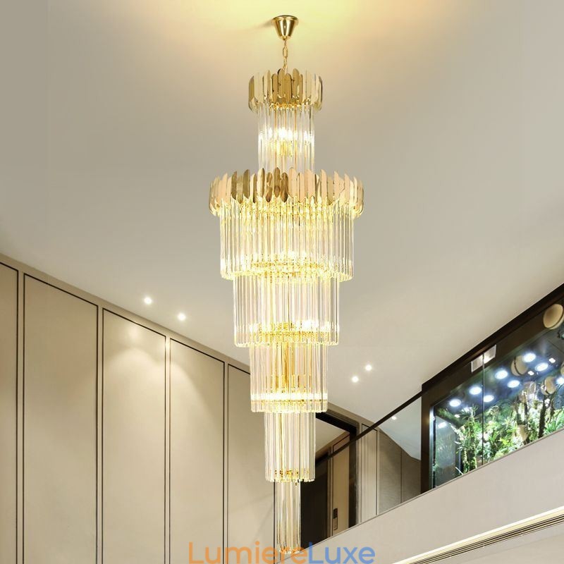 Plafonnier moderne en cristal pour salle à manger ou hall d'entrée