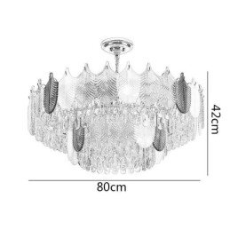 Suspension luxueuse en forme de feuille, luminaire de plafond en cristal