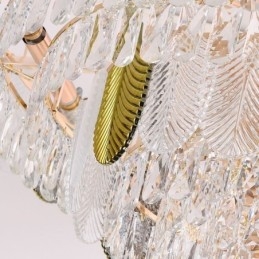 Suspension luxueuse en forme de feuille, luminaire de plafond en cristal