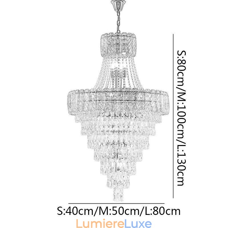 Plafonnier conique moderne et élégant en cristal