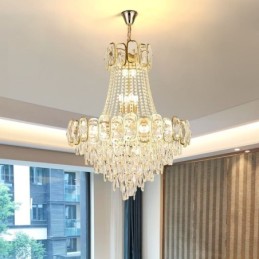 Plafonnier rond en cristal moderne