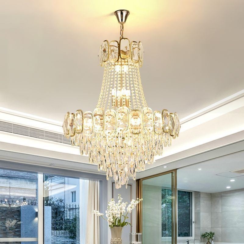Plafonnier rond en cristal moderne