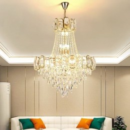 Plafonnier rond en cristal moderne