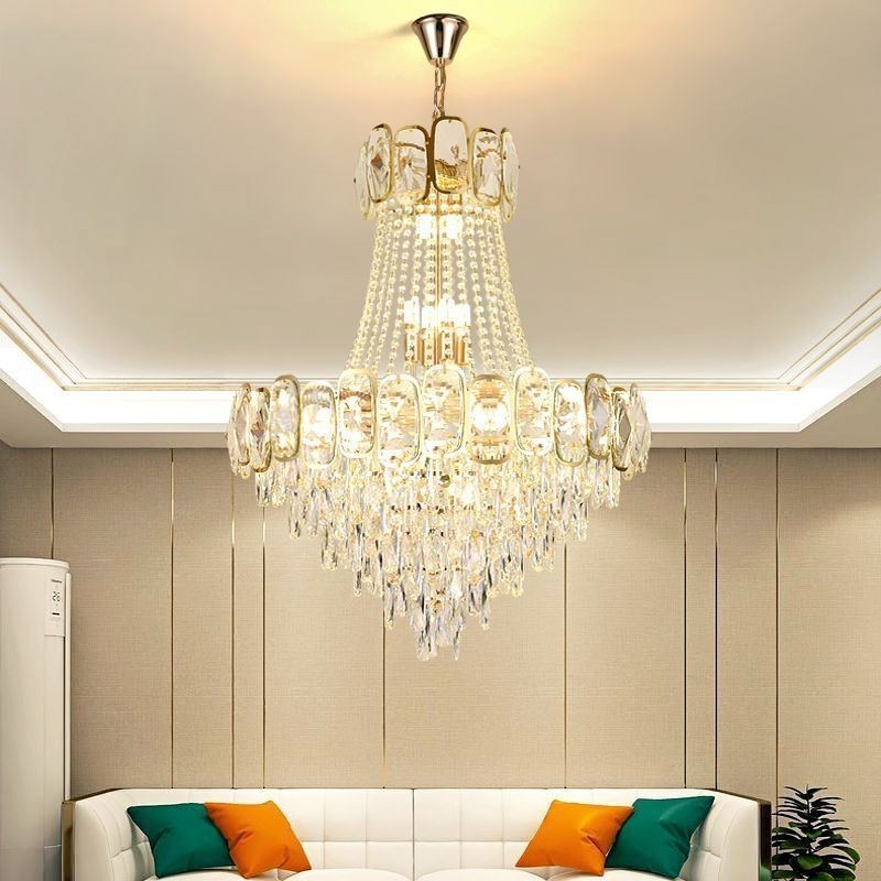 Plafonnier rond en cristal moderne