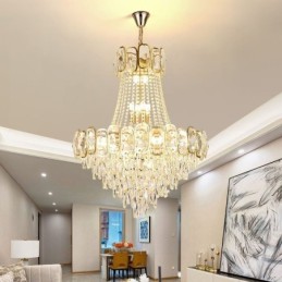 Plafonnier rond en cristal moderne