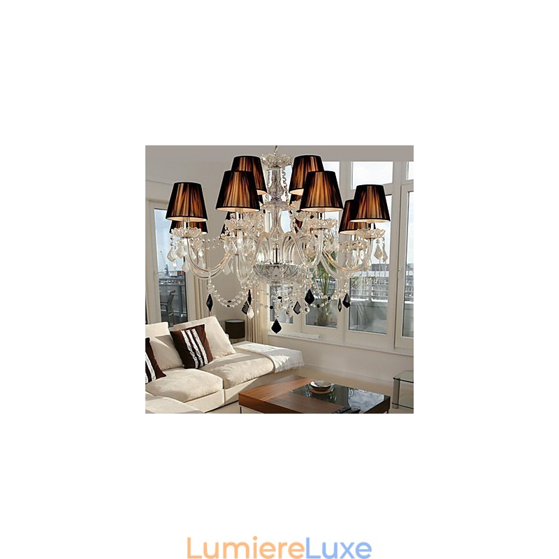 Lustre en cristal élégant avec 12 lumières