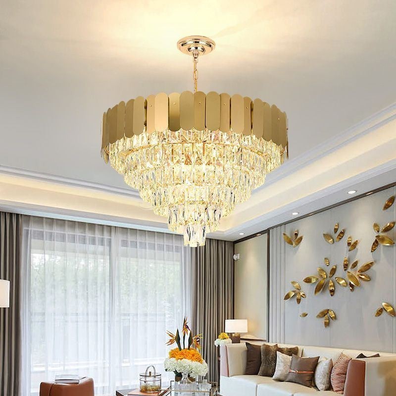 Plafonnier conique moderne et élégant en cristal