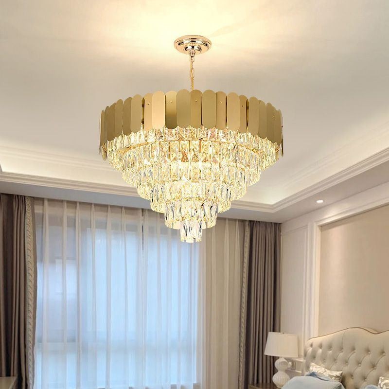 Plafonnier conique moderne et élégant en cristal