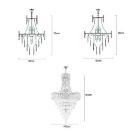 Plafonnier conique européen élégant en cristal