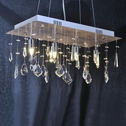 Lustre traditionnel classique en cristal et métal chromé