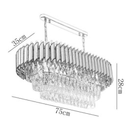 Plafonnier ovale suspendu en cristal