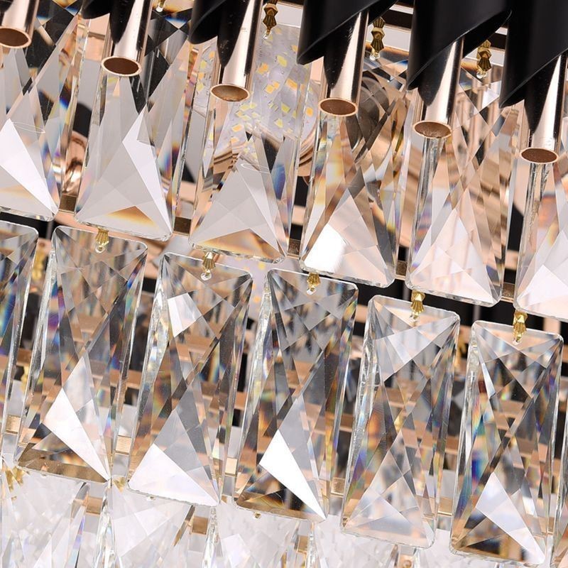 Plafonnier ovale suspendu en cristal