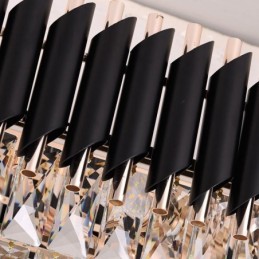 Plafonnier ovale suspendu en cristal