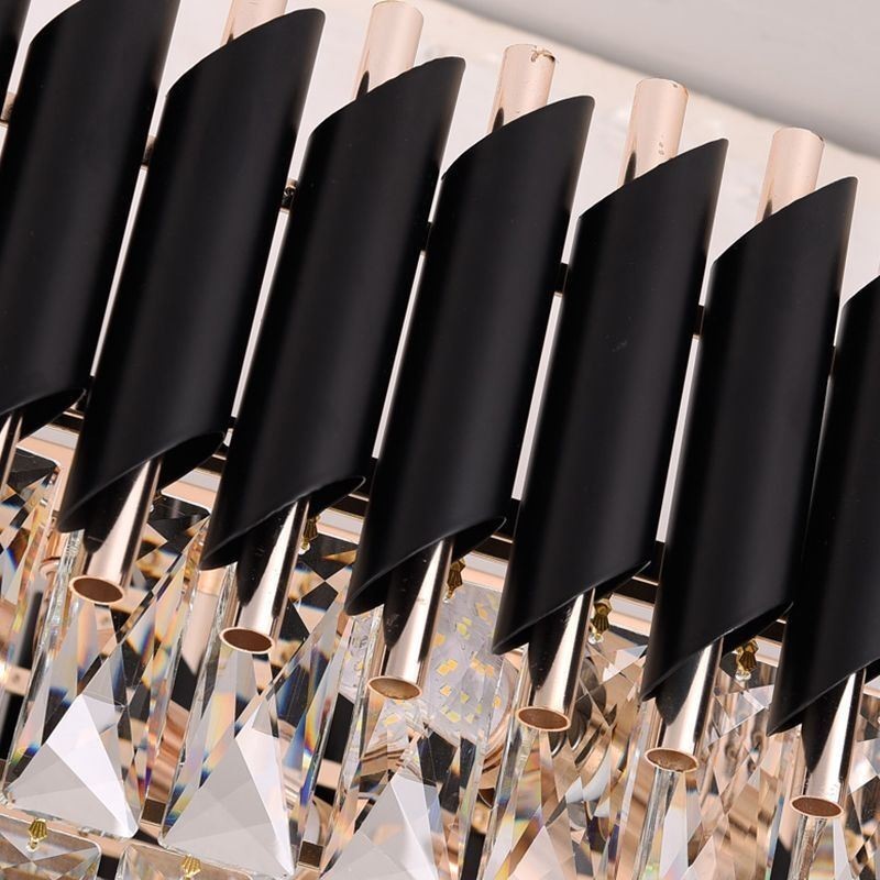 Plafonnier ovale suspendu en cristal