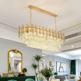 Plafonnier ovale moderne en cristal