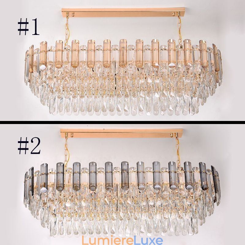 Plafonnier ovale moderne en cristal
