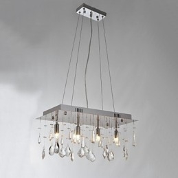 Lustre traditionnel classique en cristal et métal chromé