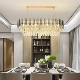 Plafonnier ovale moderne en cristal