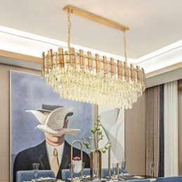 Plafonnier ovale moderne en cristal
