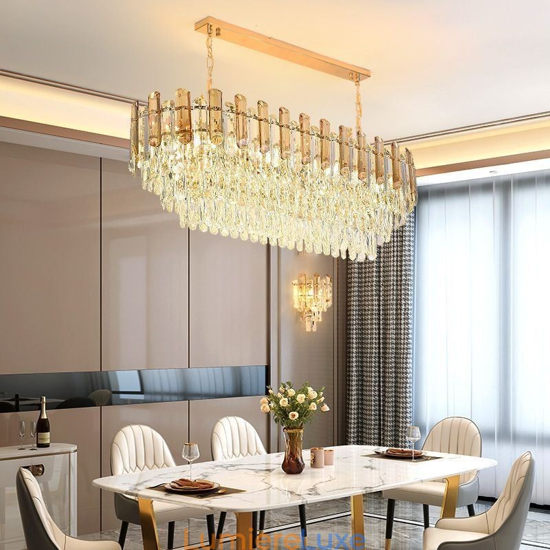 Plafonnier ovale moderne en cristal